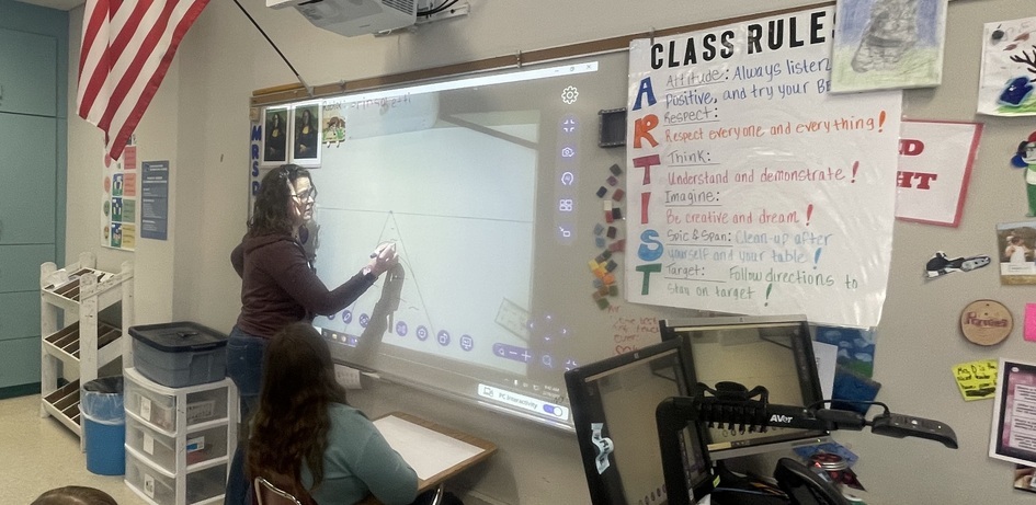 Teacher Using Interactive Board