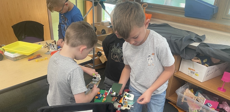 Students Building with Legos