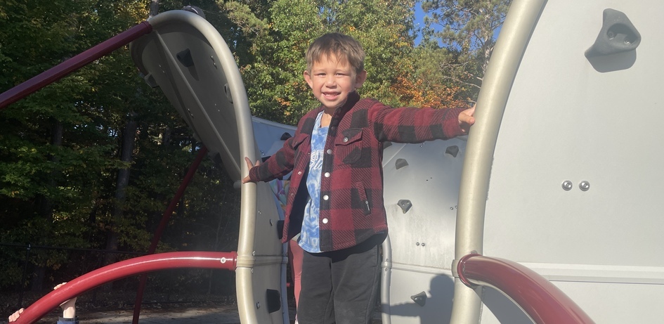 Student Posing on Playground